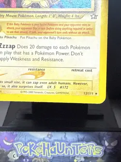 Pokemon Card Pichu 12/111 Neo Genesis Set 1st Edition Holo Rare Played - Image 4