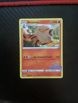 Pokemon TCG Cards Arcanine SWSH304 Illustration Contest 2022 Black Star Promo NM - Image 1