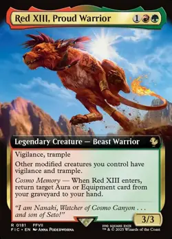 MTG Red XIII, Proud Warrior - Foil - Extended Art, NM-Mint, English Commander: F - Image 1