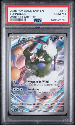 PSA 10 TORNADUS #210 BLACK STAR PROMO WHITE FLARE ETB 2025 POKEMON SVP EN PROMO - Image 1
