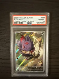 2025 Pokemon SVP Journey Together Black Star Promo N’s Zorua 189 PSA 10 Gem Mint - Image 1