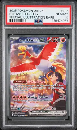 2025 POKEMON DRI EN-DESTINED RIVALS #230 ETHAN'S HO-OH EX PSA 10 - Image 1