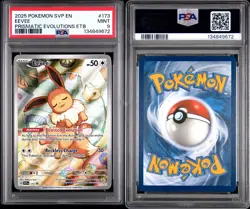 2025 Eevee 173 Pokemon Prismatic Evolutions ETB Promo PSA 9 - Image 1