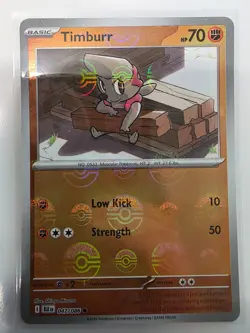Timburr 047/086 NM - Poke Ball Holo - 2025 S&V TCG Pokemon Black Bolt - Image 1