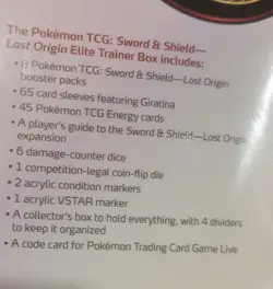New Pokemon TCG: Sword & Shield Lost Origin Elite Trainer Box factory Sealed 820650850714 - Image 3