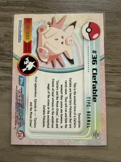 Clefable #36 Topps Series 1 Blue Back Card 1st Edition Non Holo - Image 2