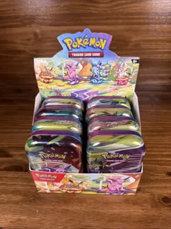 Prismatic Evolutions Empty Mini Tin Complete Set Of 8 Tin NO PACKS/ART CARD/COIN - Image 1