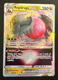 Pokemon Card Regidrago VSTAR 136/195 Ultra Rare Silver Tempest NM - Image 1