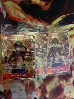 One Piece Promo Card Treasure Booster Monkey.D.Luffy ST10-006 SR Sealed( x3 ) - Image 2