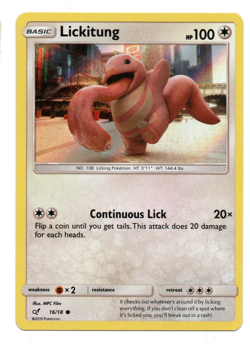 Lickitung Pokemon Card - Detective Pikachu - Holo Rare - 16/18 - EXC / Near Mint - Image 1