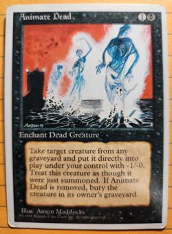 MTG - 1995 - 4th Edition - Animate Dead - Very lightly played - Image 1