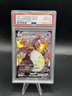 2021 Pokemon SWSH FA/ Charizard VMAX Shining Fates #SV107 GEM MT PSA 10 - Image 1
