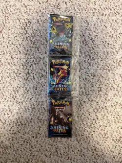 Pokemon SHINING FATES BOOSTER PACKS Lot of 3-Factory Sealed TCG - Image 3