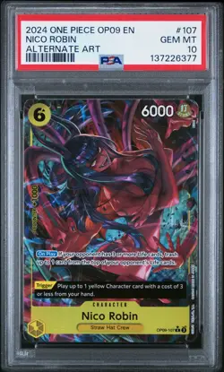 2024 ONE PIECE OP09-EMPERORS IN THE NEW WORLD 107 NICO ROBIN ALT ART ENG PSA 10 - Image 1