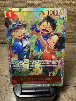 One Piece TCG Carrying On His Will - Ace & Sabo & Luffy OP13-007 Super Rare Foil - Image 1
