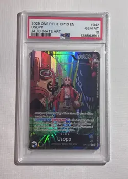 One Piece TCG Usopp OP10-042 Leader Alternative Art PSA 10 - Image 3