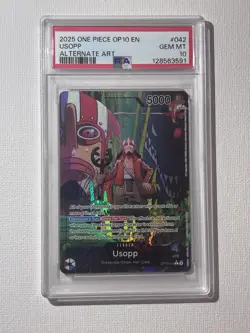 One Piece TCG Usopp OP10-042 Leader Alternative Art PSA 10 - Image 5