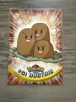 Dugtrio #51 - BLUE Logo - NON-HOLO - Series 1 - TOPPS Pokemon Cards - LP - Image 1