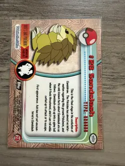 Sandslash #28 Topps Series 1 Pokemon Card Black Logo Non Foil - Image 2