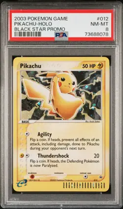 Pikachu-Holo Pokemon Black Star Promo 012 NM PSA 8 - Image 1