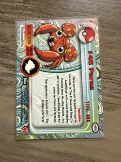 Topps Pokemon 1999 Series 1 Paras #46 Black label Non Holo Rare Mint - Image 2