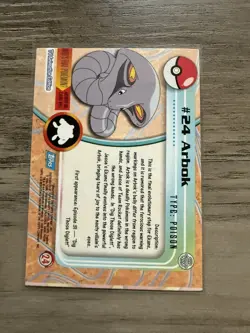 Pokemon Topps Arbok #24 Blue Logo TV Animation Edition - Image 2