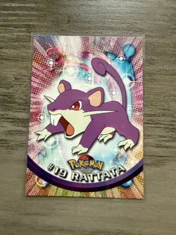 Pokemon Topps series 1 #19 Rattata Blue Logo - Image 1