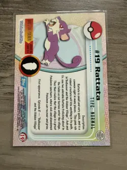 Pokemon Topps series 1 #19 Rattata Blue Logo - Image 2