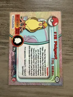 Pokemon TOPPS #18 Pidgeot Non-Holo TV Animation Edition LP Black Logo - Image 2