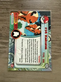 Kakuna #14 Topps Black Label TV Animation Edition Non Holo Pokemon 1999 - Image 2