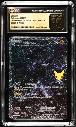 CGC PRISTINE 10 2021 Pokemon Celebrations Classic Collection FA/Zekrom #114 - Image 1