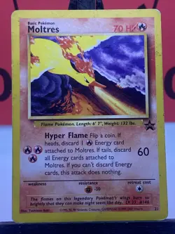Moltres Black Star Promo 21 Pokemon TCG WOTC 2000 Vintage Pokemon HP - Image 3
