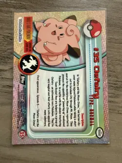 Topps Pokemon Clefairy #35 TV Animation Edition Non Holo Black Logo 1999 - Image 2