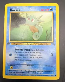Horsea 1st Edition Fossil 49/62 WOTC Vintage Pokemon 1999 - Image 2