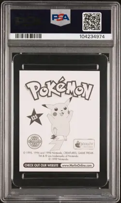 Mew 1999 Merlin Pokemon Sticker Prism #S25 PSA 8 Rare TCG - Image 2