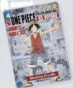 🔥🏀One Piece Monkey.D.Luffy US College Basketball Promo Card PRESALE🏀🔥 - Image 2