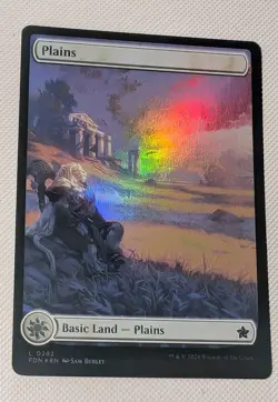 MTG Foundations *FOIL FULL ART* PLAINS #282 NM - Image 1
