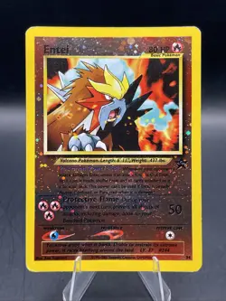 Pokemon TCG Entei Wizards Black Star Promos 34 Holo Promo Promo w/Swirl - Image 1