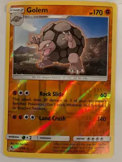 Golem - 35/68 - Hidden Fates Pokemon Reverse Holo Foil Nice! - Image 1