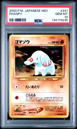2000 POKEMON JAPANESE NEO #231 PHANPY PSA 10 (235 - Image 1