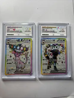 Pokemon TCG Espeon & Umbreon Ex 175/6 Sequential Ace 10s. Perfect subs - Image 1