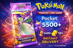 FAST DELIVERY Pokemon TCG Pocket Global Account 5500+ Pack Hourglass 50+ Gold - Image 1