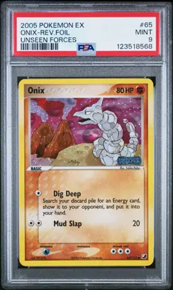 Pokemon Onix Reverse Holo EX Unseen Forces 65/115 PSA 9 - Image 1