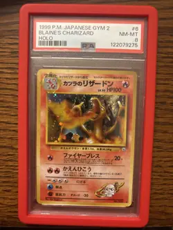 1999 Holo Pokemon Blaine's Charizard 006 Gym 2 Challenge Japanese Edition PSA 8 - Image 1