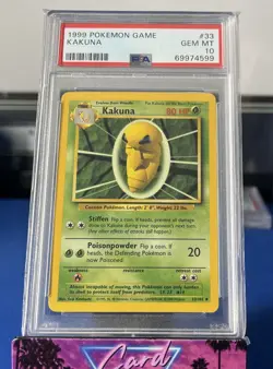 Pokemon Kakuna Base Set Unlimited #33 PSA 10 Gem Mint - Image 1