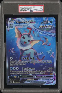[PSA 9] Vaporeon VMAX SWSH182 Premium Collection Alternate Art JUMBO POKEMON - Image 1