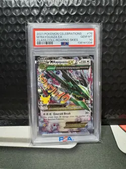 2021 Pokemon Celebrations M Rayquaza Ex Classic Coll Roaring Skies PSA 10 - Image 1