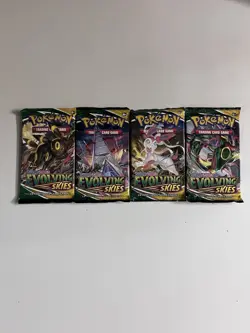 Pokemon Evolving Skies Booster Pack Art Set Of 4 Sword & Shield Plastic Sleeve - Image 2