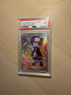 Red's Challenge 213/214 S&M Unbroken Bonds Full Art Trainer PSA 9 Pokemon Card - Image 1