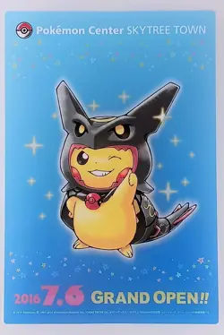 Rayquaza Poncho Pikachu - Pokemon Center Skytree Town Clear Card From Japan - Image 1